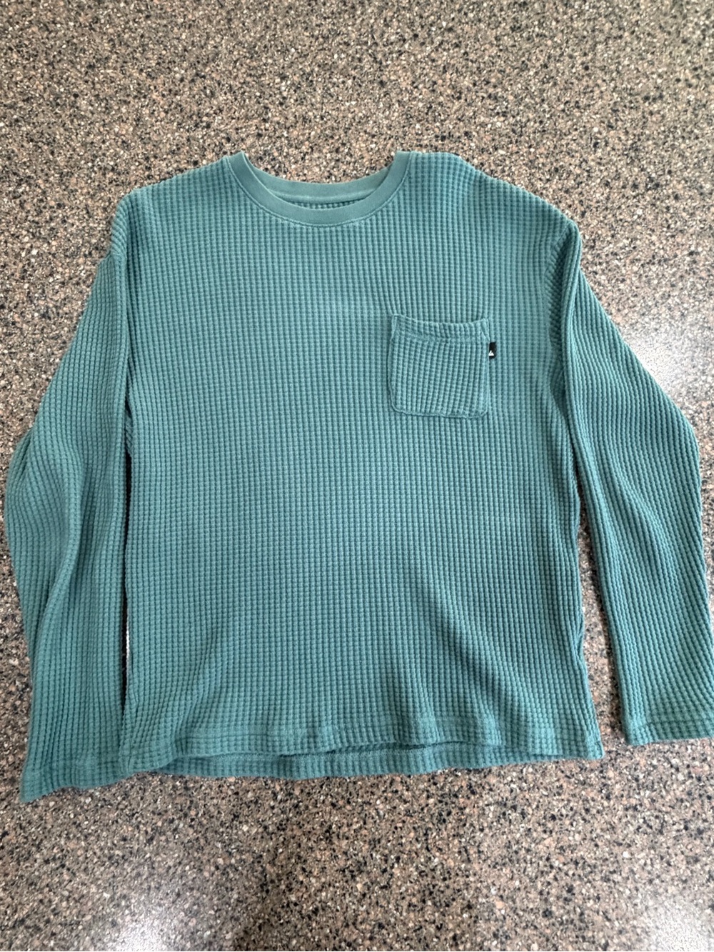 American Giant Seafoam Green Waffle Knit Crewneck Sweater